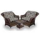 Ver imagem 1 de Conjunto de Poltronas Fibra Sintética Naja - 2 Poltronas + 1 Mesa Centro - Tecido Corda Náutica