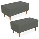 Ver imagem 1 de Kit 02 Puffs Cléo W01 Pés Palito 90 Cm Suede Cinza