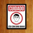 Ver imagem 1 de Placa Decorativa - Cuidado Cão com Dono Bravo
