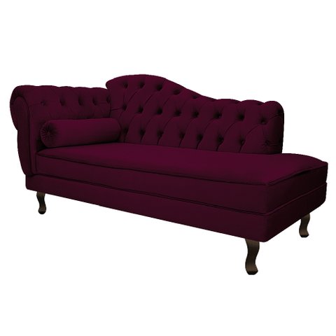 Diva Recamier Diana 140cm Lado Direito Suede - ADJ Decor - Bordô