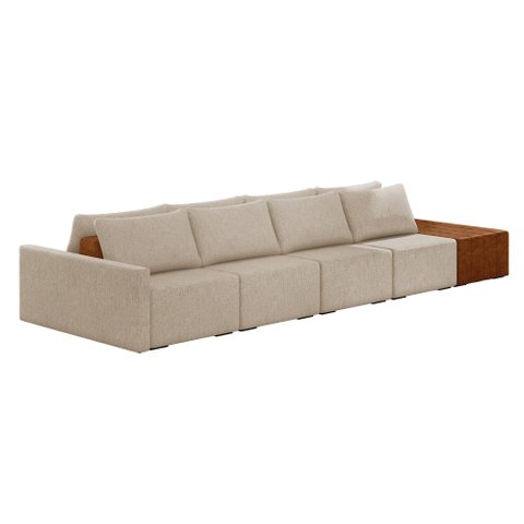 Sofá Ilha 4 Lugares Living 432cm Modulado para Sala Lary Linho K01 - D'Rossi