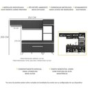 Ver imagem 4 de Armário de Cozinha Compacta 252cm Veneza Multimóveis V3690 Preto/Branco