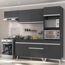 Ver imagem 3 de Armário de Cozinha Compacta 252cm Veneza Multimóveis V3690 Preto/Branco