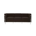 Ver imagem 1 de Sofa Le Corbusier 3 Lugares Cromado em Couro Natural Marrom