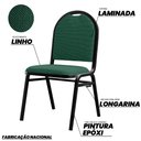 Ver imagem 3 de Kit 2 Cadeiras Hoteleiras Auditório Empilhável Linho M23 Verde - Mpozenato