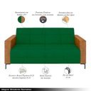 Ver imagem 3 de Sofá Living Decorativo Houston 2 Lugares 200cm Pés em Metal Veludo/ Pu Verde/ Caramelo G33 - Gran Be