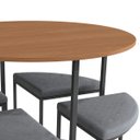 Ver imagem 5 de Mesa Sala de Jantar Redonda com 4 Banquetas Estofadas Canela/preto Fosco