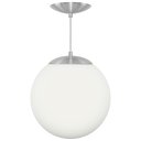 Ver imagem 2 de Lustre Pendente Orby Bola Globo Grande 23 cm Escovado