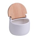 Ver imagem 3 de Saleiro de Mesa de Cerâmica com Tampa de Bambu e Colher Bianco 10cm X 9,5cm X 9,5cm - Lyor