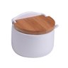 Saleiro de Mesa de Cerâmica com Tampa de Bambu e Colher Bianco 10cm X 9,5cm X 9,5cm - Lyor - 5