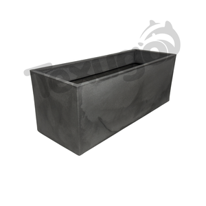 Vaso Floreira Jardineira Flat Polietileno 77x29x29cm Japi - Preto Ardósia