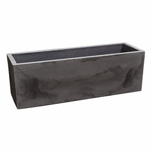 Vaso Floreira Jardineira Flat Polietileno 77x29x29cm Japi - Preto Ardósia