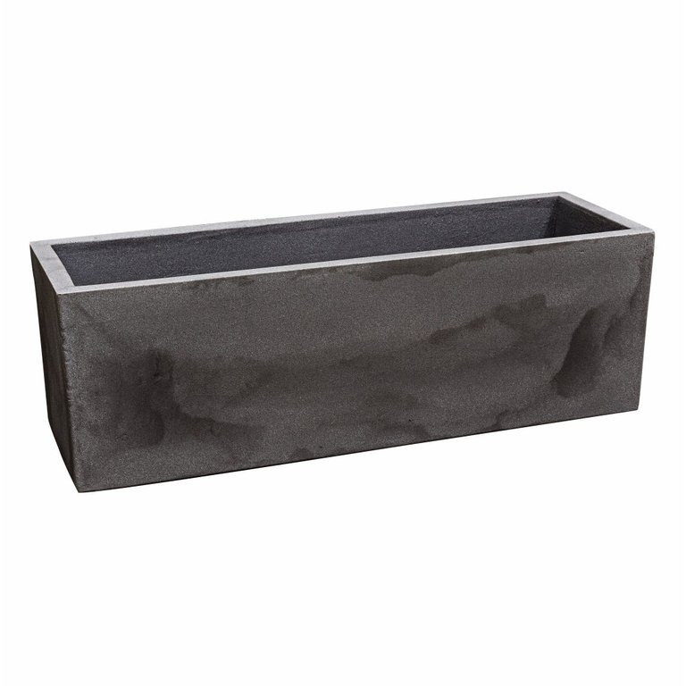 Vaso Floreira Jardineira Flat Polietileno 77x29x29cm Japi - Preto Ardósia