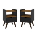 Ver imagem 1 de Kit 2 Mesa Cabeceira 1 Gaveta 1 Nicho Pés Retro