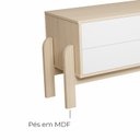 Ver imagem 6 de Rack Bancada para Tv até 60 Polegadas 1 Porta 2 Gavetas 2 Nichos Iquique - Naturale / Branco