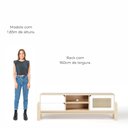 Ver imagem 7 de Rack Bancada para Tv até 60 Polegadas 1 Porta 2 Gavetas 2 Nichos Iquique - Naturale / Branco