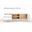 Ver imagem 2 de Rack Bancada para Tv até 60 Polegadas 1 Porta 2 Gavetas 2 Nichos Iquique - Naturale / Branco