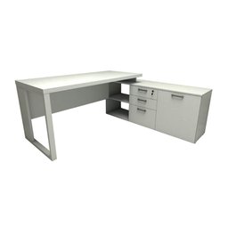 Mesa de Escritório Diretor em L Industrial 170cm Pés Metal - 3