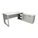 Ver imagem 3 de Mesa de Escritório Diretor em L Industrial 170cm Pés Metal