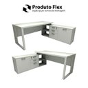 Ver imagem 4 de Mesa de Escritório Diretor em L Industrial 170cm Pés Metal