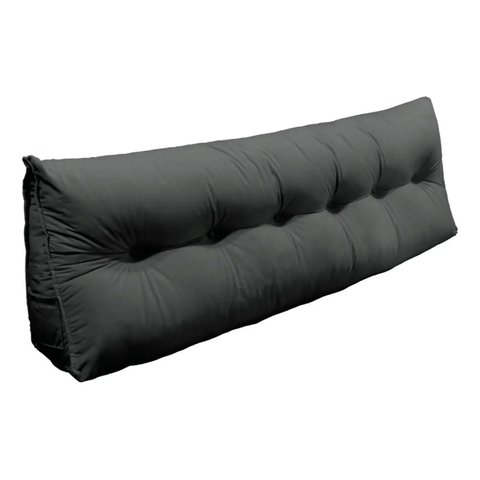 Almofada Cabeceira Mel Cama Queen 160cm Encosto Suede:Cinza/Liso