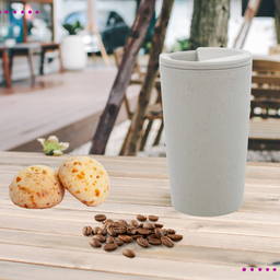 Copo Térmico De Bambu Ecológico Com Tampa Café Leite 500ml - 4