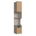Ver imagem 1 de Mesa de Cabeceira Modulada Reto 1 Porta 2 Gavetas Elegance Marrom