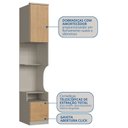 Ver imagem 5 de Mesa de Cabeceira Modulada Reto 1 Porta 2 Gavetas Elegance Marrom