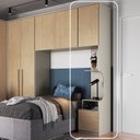 Ver imagem 7 de Mesa de Cabeceira Modulada Reto 1 Porta 2 Gavetas Elegance Marrom