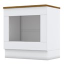 Ver imagem 1 de Balcão Forno de Embutir 80cm Americana Branco com Tampo Cooktop Nature - Móveis Henn