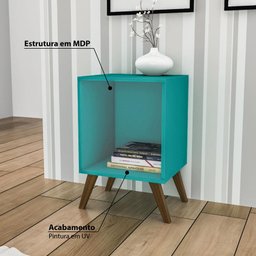 Rack Auxiliar com Pés Retrô em Plástico- Turquesa - 2 Rack Auxiliar com Pés Retrô em Plástico- Turquesa - 2