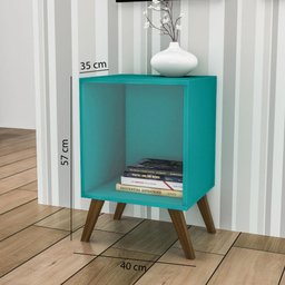 Rack Auxiliar com Pés Retrô em Plástico- Turquesa - 4 Rack Auxiliar com Pés Retrô em Plástico- Turquesa - 4