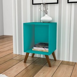 Rack Auxiliar com Pés Retrô em Plástico- Turquesa - 1 Rack Auxiliar com Pés Retrô em Plástico- Turquesa - 1