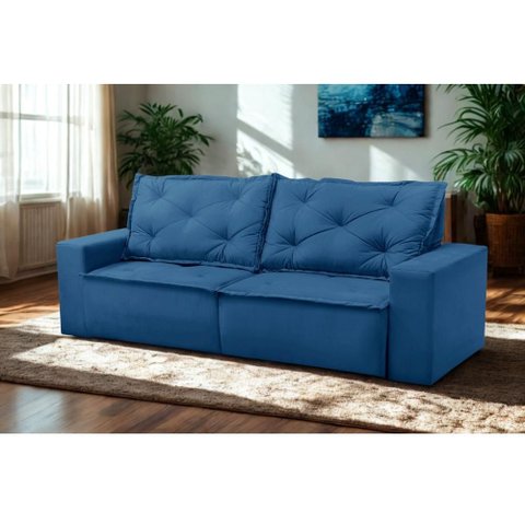 Sofá Retrátil e Reclinável 3 Lugares com Molas 1,80m Atenas Suede Mirra Decor