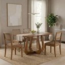Ver imagem 7 de Mesa de Jantar Bromelia com 4 Cadeiras Estofadas Kiwi Corino Kaki Natuem