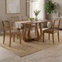 Ver imagem 2 de Mesa de Jantar Bromelia com 4 Cadeiras Estofadas Kiwi Corino Kaki Natuem