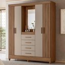 Ver imagem 2 de Guarda Roupa Casal Capela 4p 165 Cm Atenas Carvalho Fendi Moval