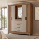 Ver imagem 7 de Guarda Roupa Casal Capela 4p 165 Cm Atenas Carvalho Fendi Moval
