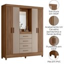 Ver imagem 4 de Guarda Roupa Casal Capela 4p 165 Cm Atenas Carvalho Fendi Moval