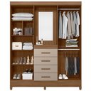 Ver imagem 5 de Guarda Roupa Casal Capela 4p 165 Cm Atenas Carvalho Fendi Moval