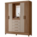 Ver imagem 1 de Guarda Roupa Casal Capela 4p 165 Cm Atenas Carvalho Fendi Moval