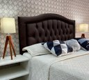 Ver imagem 2 de Cabeceira Cama Casal Capitone Sophia Provençal Suede Marrom 120 Rbl