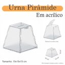 Ver imagem 1 de Urna Acrílico Sorteio Caixa Sugestões Pirâmide 15 X 15 Cm