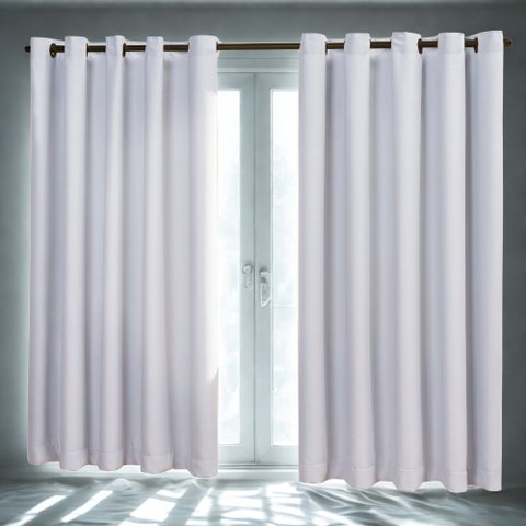 Cortina Blackout em Tecido com Voil 4,00m X 1,80m Bloqueia 90% Luz Sala e Quarto:gelo