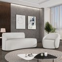 Ver imagem 2 de Sofá 4 Lugares Orgânico 220cm Morgan e Poltrona Lua Linho Cinza D03 - D’Rossi