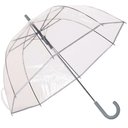 Ver imagem 1 de Guarda Chuva Automático com Cabo Curvo Sombrinha Transparente e Cinza Fazzoletti