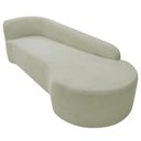 Ver imagem 5 de Kit Sofá Curvo França 180cm Ld. e 2 Poltronas Luiza Max Conforto, Bouclé Verde Oliva