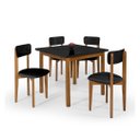 Ver imagem 2 de Mesa Cadeiras 90cm Estofado Mdf Pinus P/ Ambientes Pequenos:preto