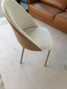 Ver imagem 4 de Kit 2 Cadeiras Jantar Linho Off White Caramelo Pré Montada