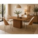 Ver imagem 1 de Kit 2 Cadeiras Jantar Linho Off White Caramelo Pré Montada